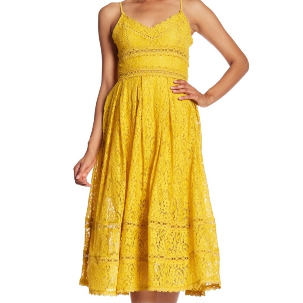 Yellow lace dress